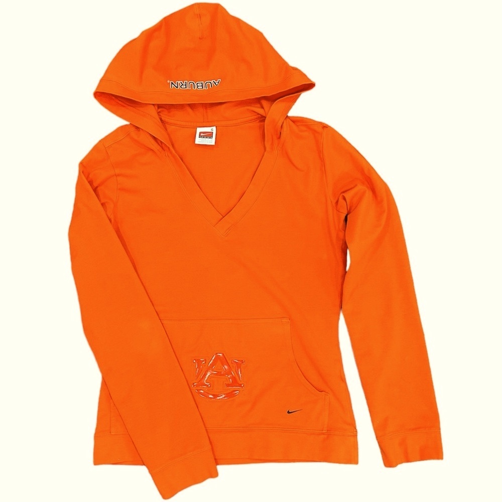 Nike University of Auburn Tigers Women’s V-neck Long Sleeve Hooded Pocket Small